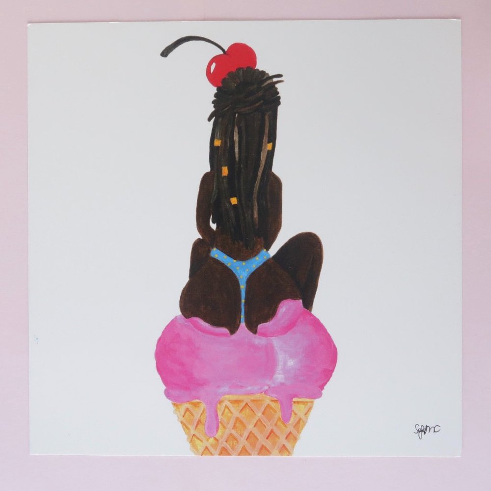 Strawberry Ice Cream Booty Art Print